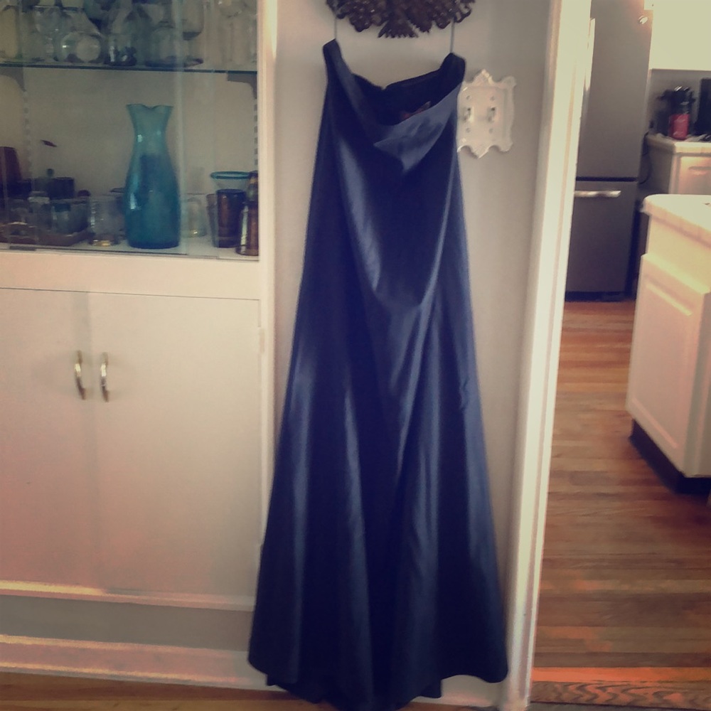 Free People strapless navy gown